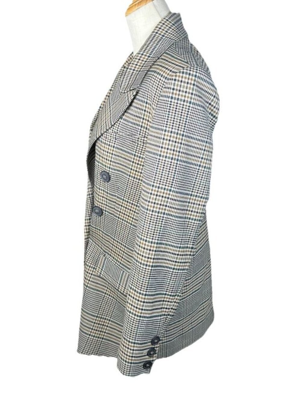 Free People Small Ashby Houndstooth Blazer Jacket Plaid Double Breast Oversized - Picture 8 of 14